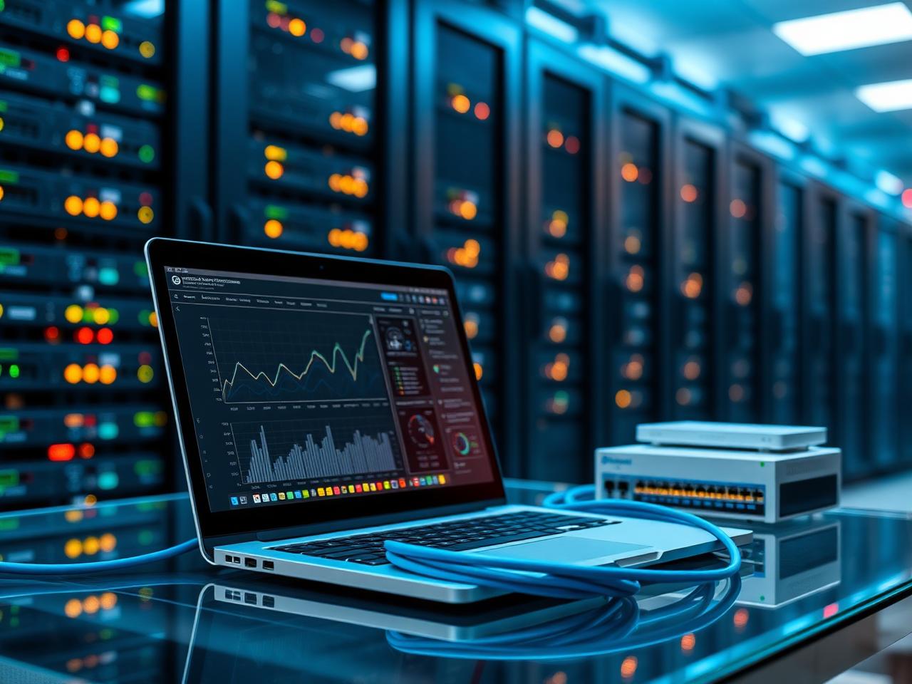 WISHTEK certified IT engineer configuring enterprise network and servers for a Gurgaon business